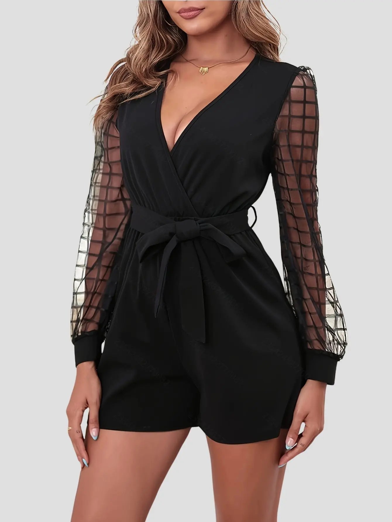 V-Neck Lace Cut-Out Jumpsuit Kerinna