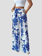 Floral Print Wide Leg Pants Kerinna
