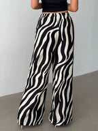 Zebra Stripe Wide Leg Pants Kerinna