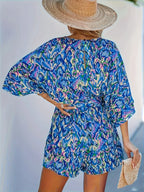 Abstract Print V-Neck Jumpsuit Kerinna