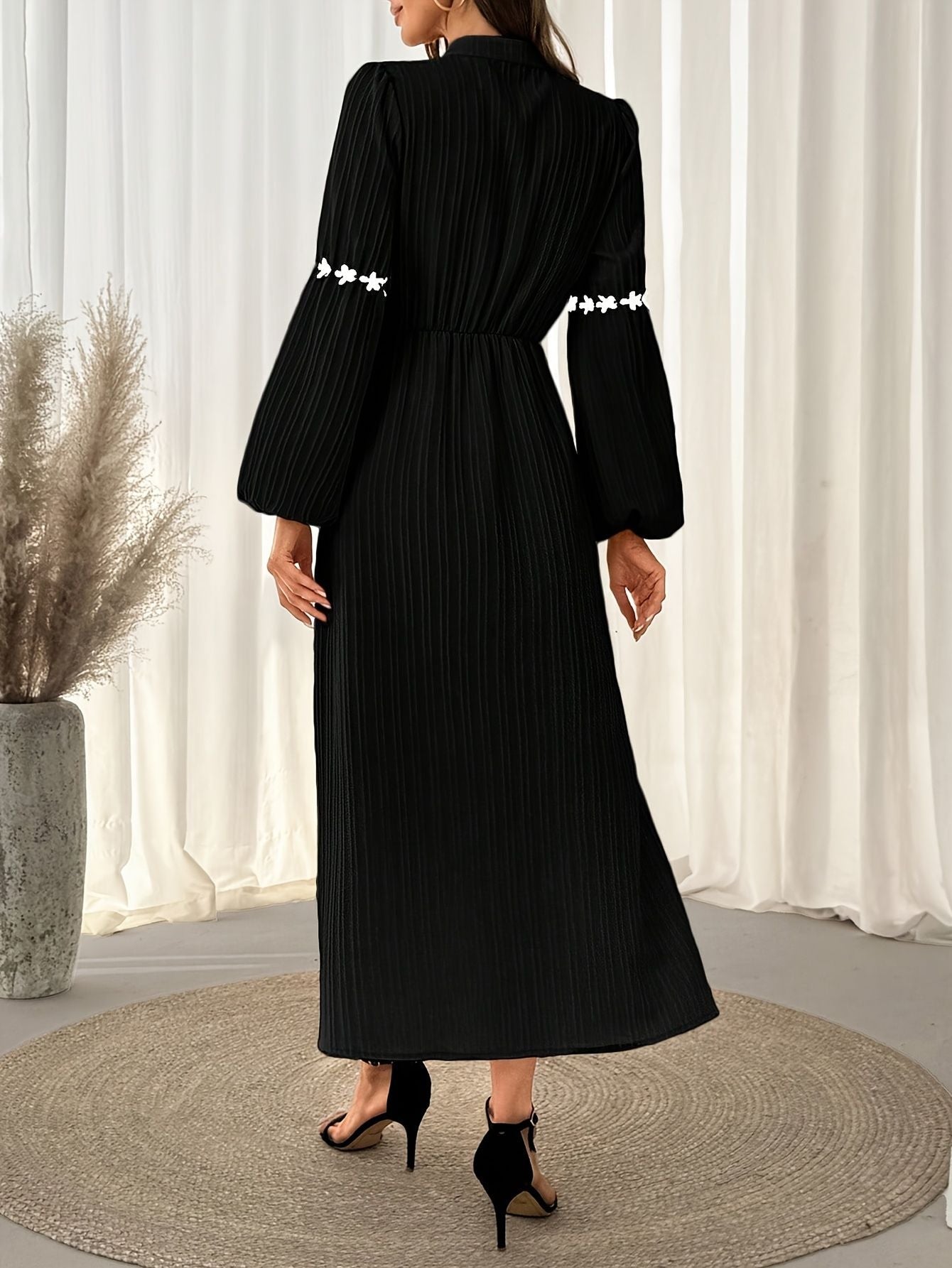 Black A Line Midi Dress Kerinna