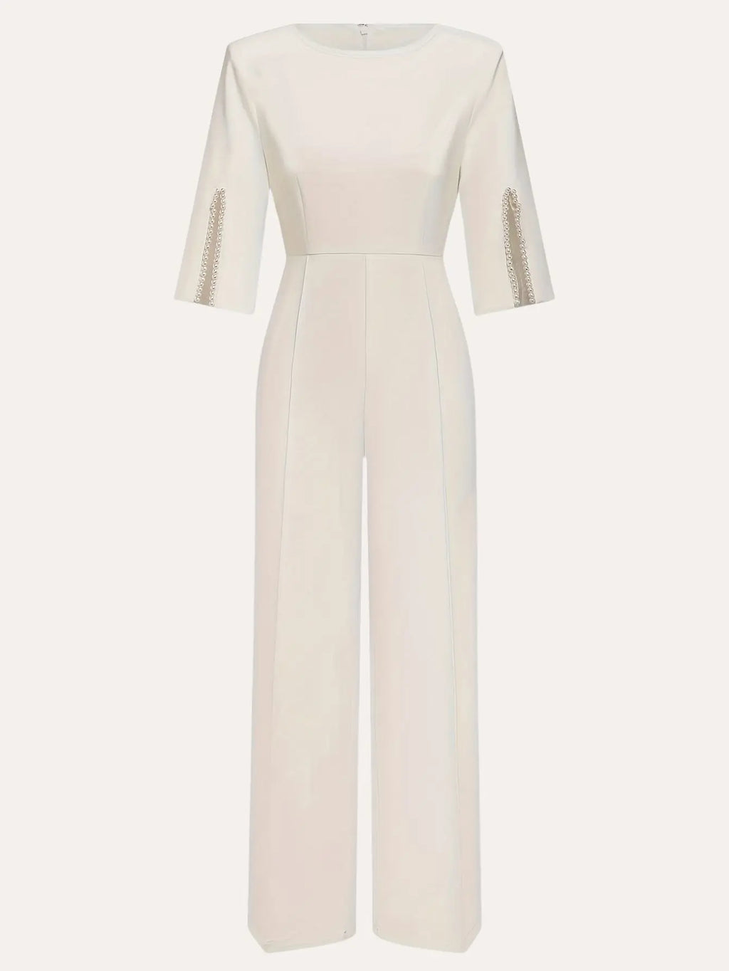 Pearl-Embellished Sleeves Jumpsuit Kerinna