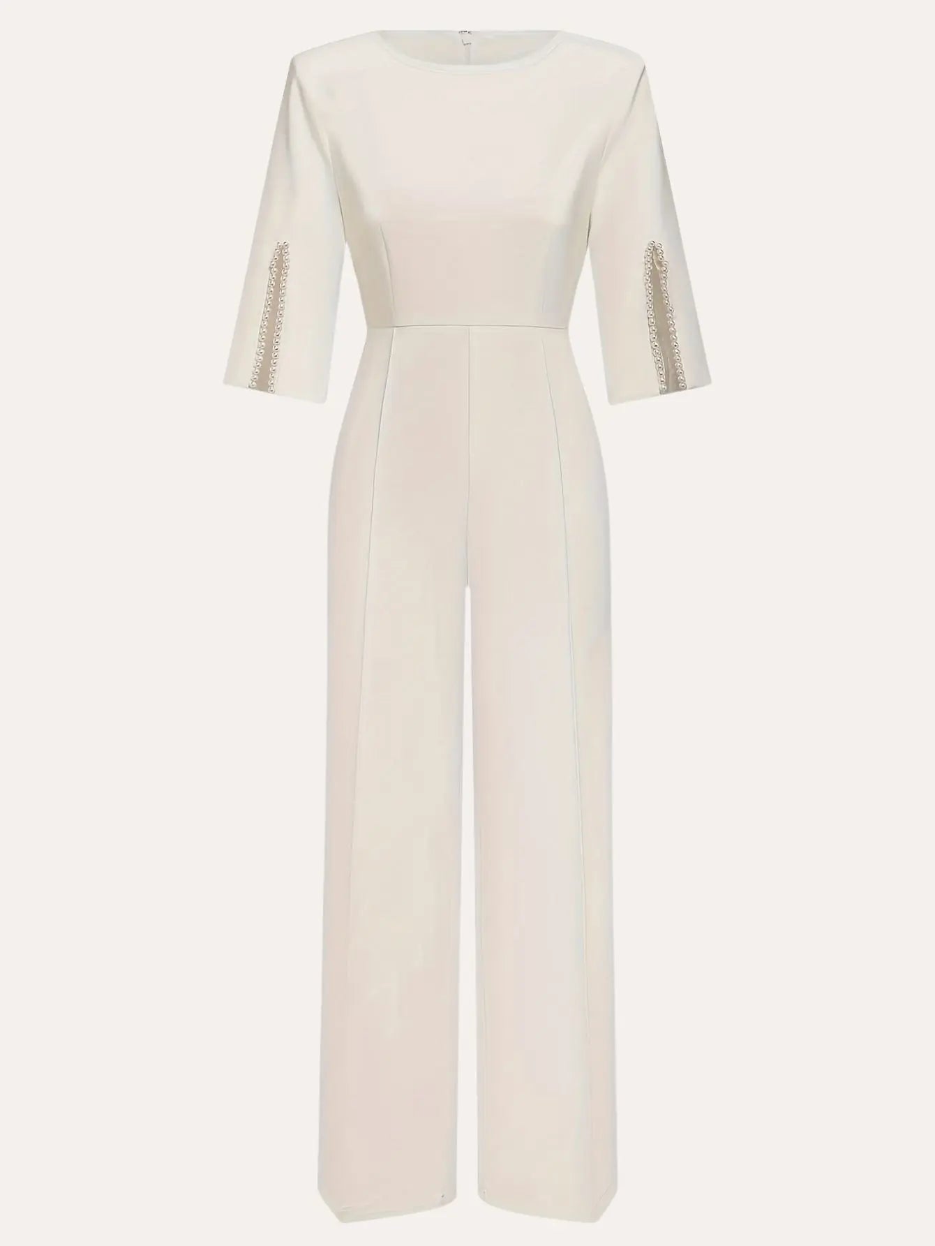 Pearl-Embellished Sleeves Jumpsuit Kerinna
