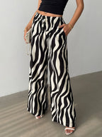 Zebra Stripe Wide Leg Pants Kerinna