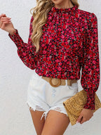 Elegant Floral Blouse – Long Sleeve Kerinna
