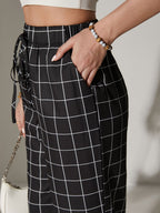 Plaid High Waisted Straight Leg Pants Kerinna