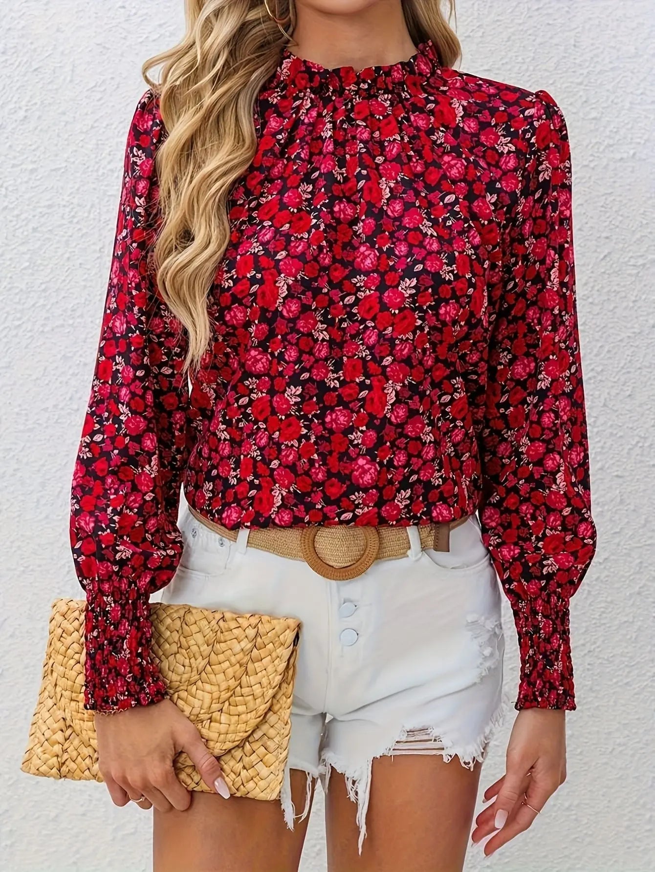 Elegant Floral Blouse – Long Sleeve Kerinna